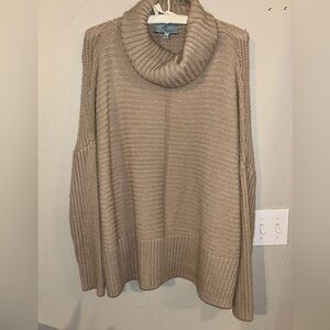 Cream/tan/nude knit sweater with cowl neck